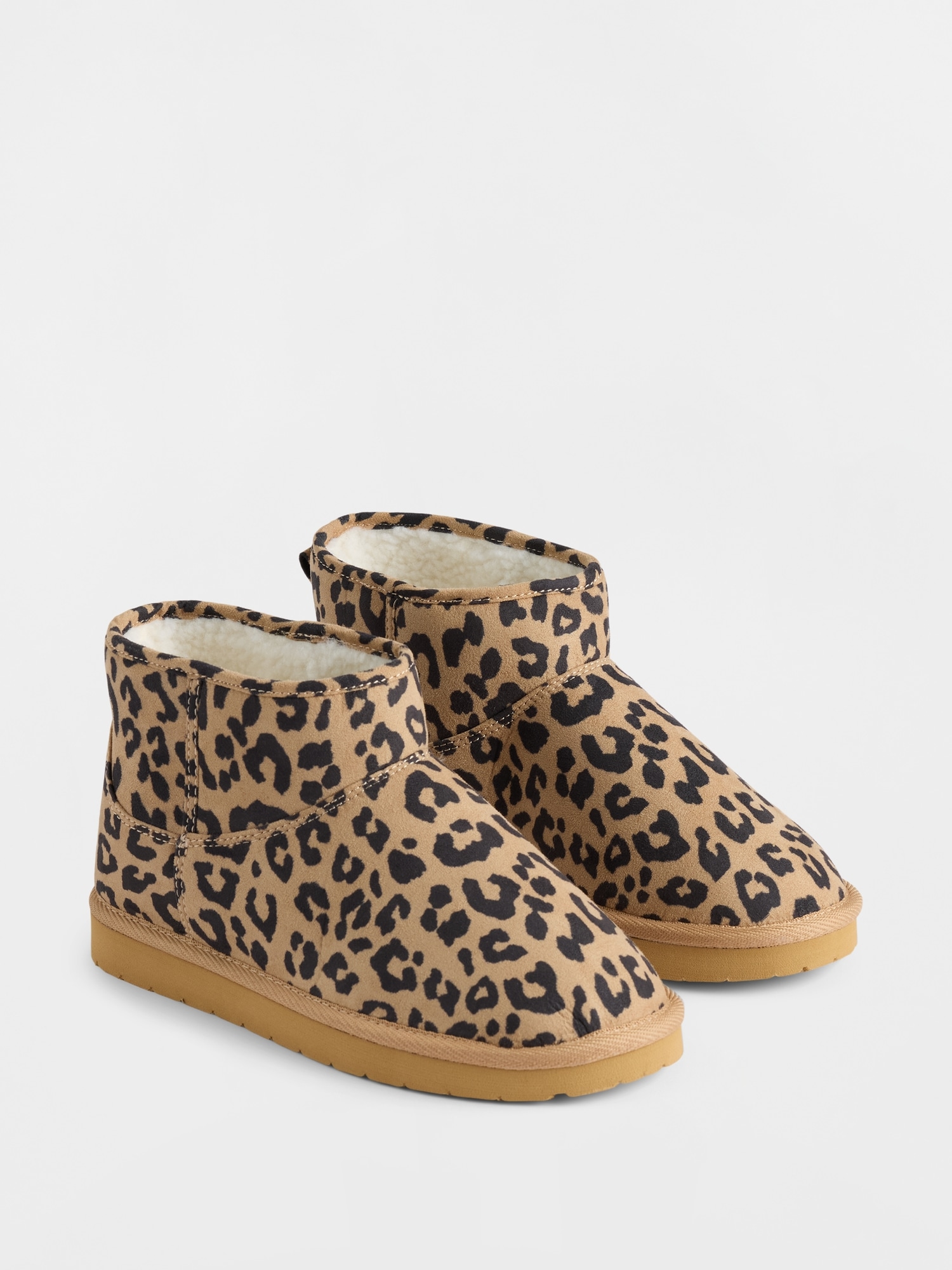Kids Vegan Suede Sherpa-Lined Boots