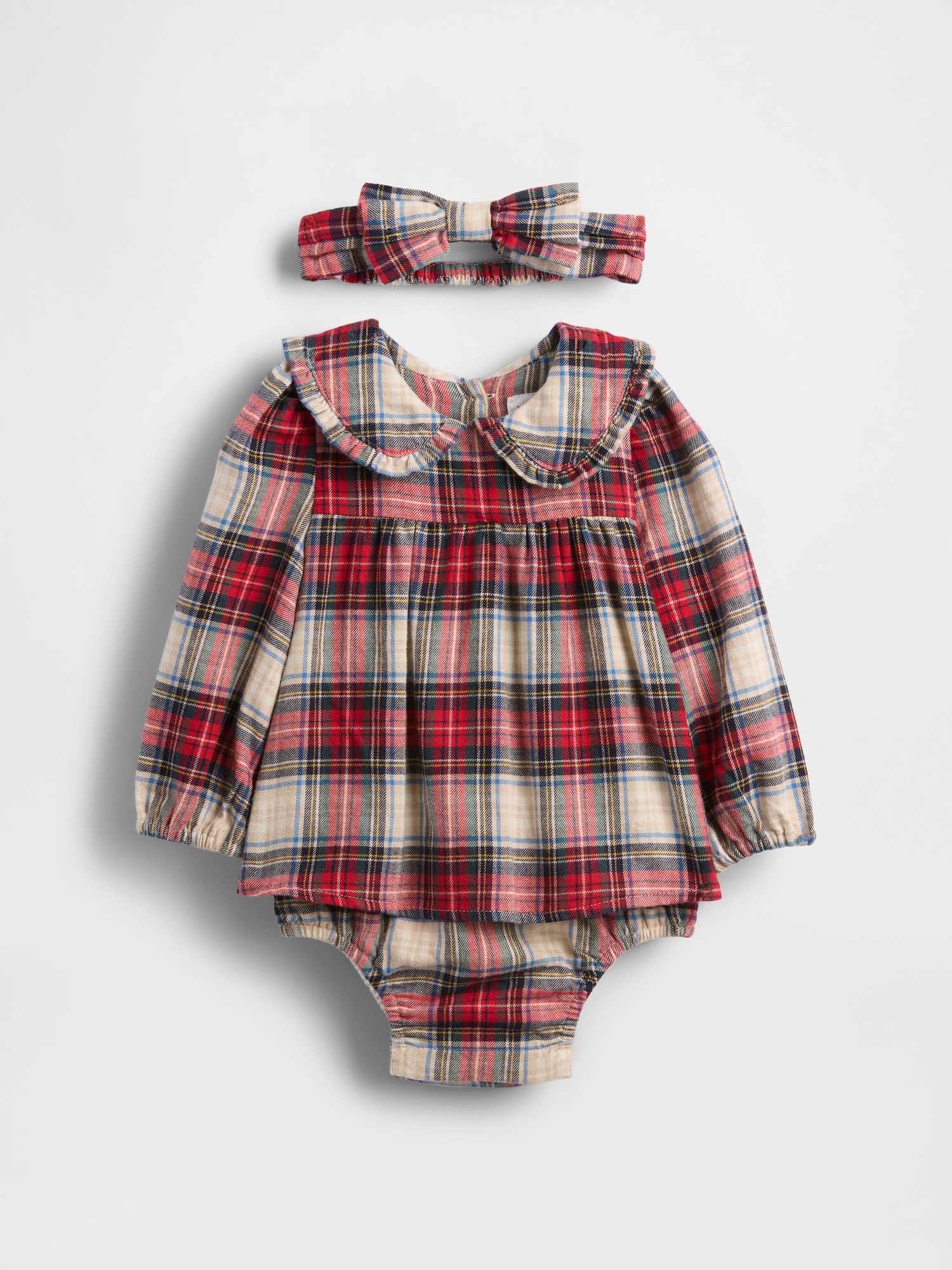 Gap Baby Flannel Bodysuit Dress Set In Red