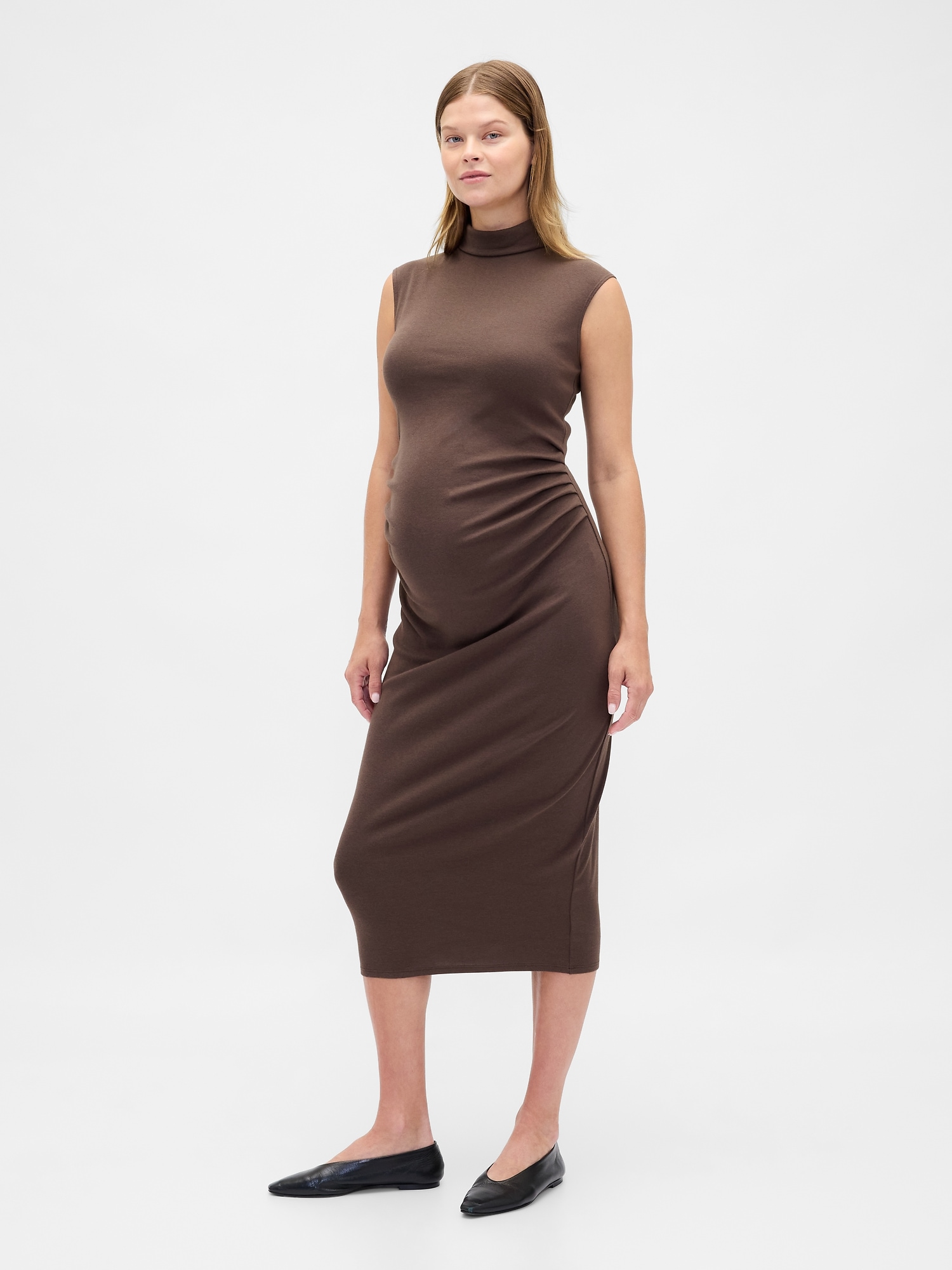 Maternity Modern Mockneck Dress - Bracken