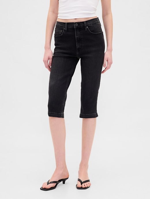 Image number 2 showing, High Rise Cropped Capri Jeans