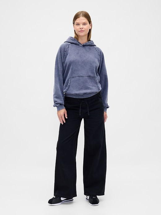 Image number 1 showing, Maternity Full Panel Easy Wide-Leg Jeans