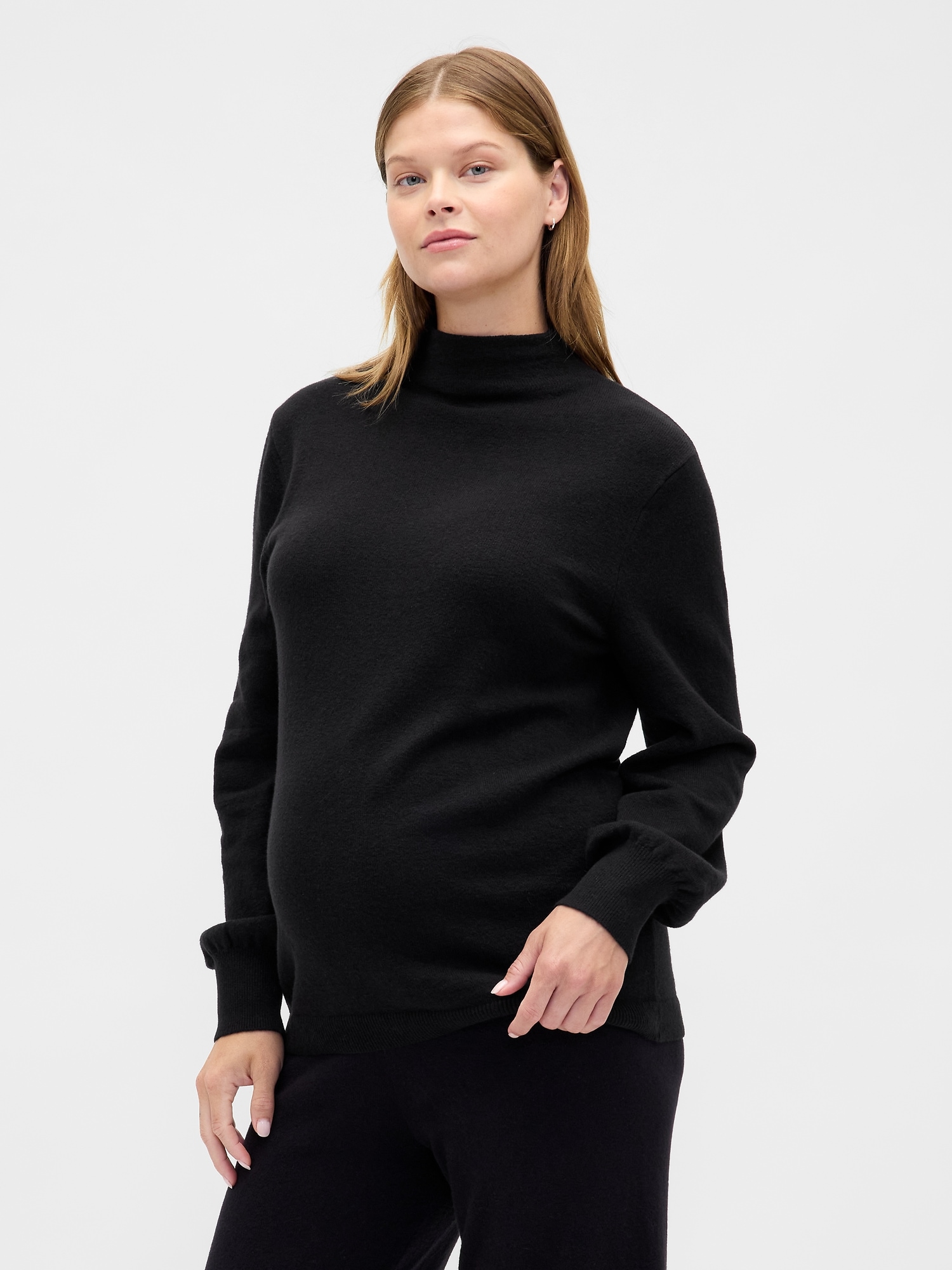 Gap Maternity Cashsoft Turtleneck Sweater In Black