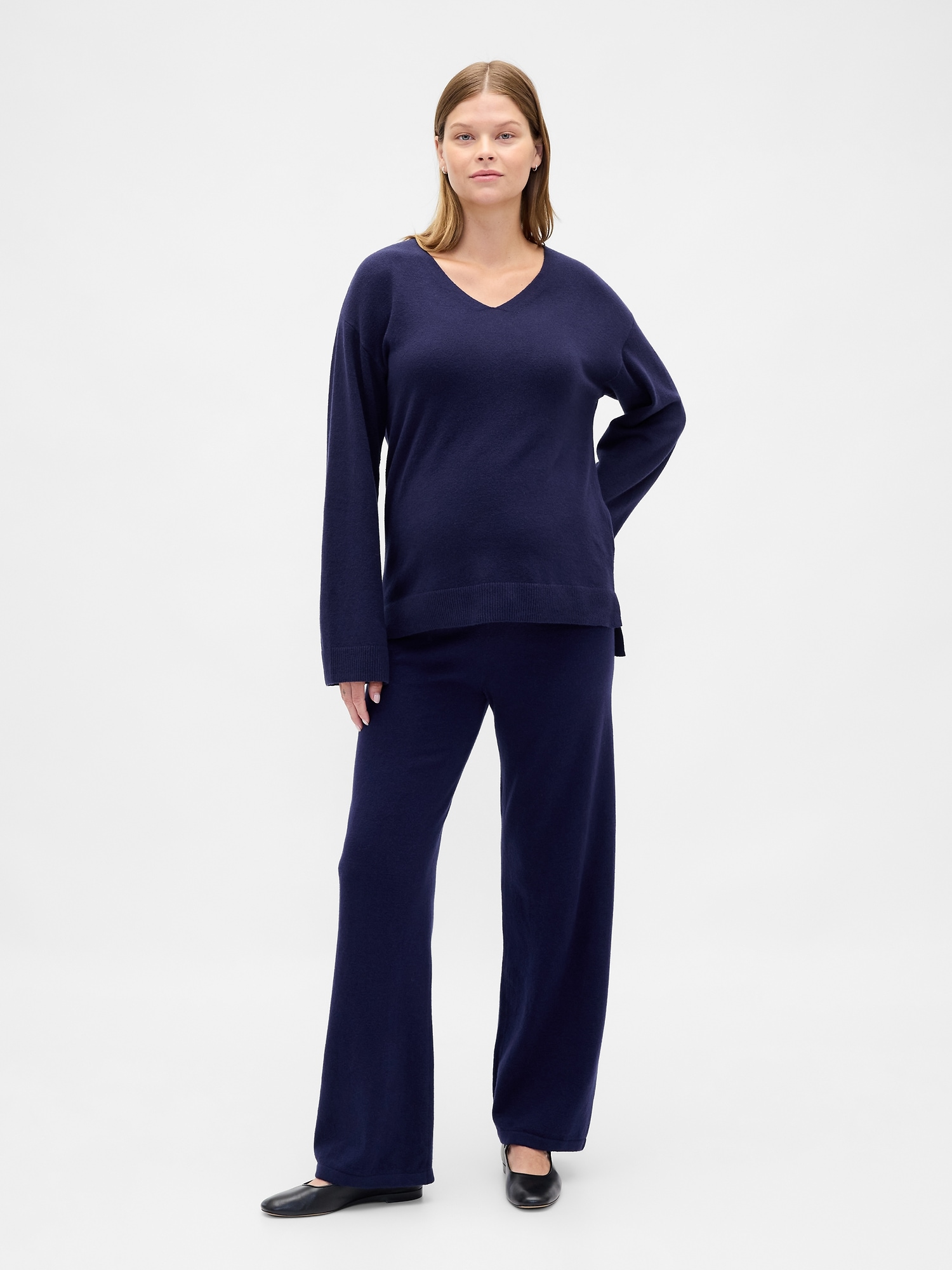 Maternity CashSoft Sweater Pants - Navy Uniform Blue