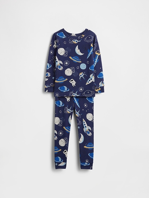 Image number 1 showing, Baby & Toddler Organic Brushed Cotton Space PJ Set