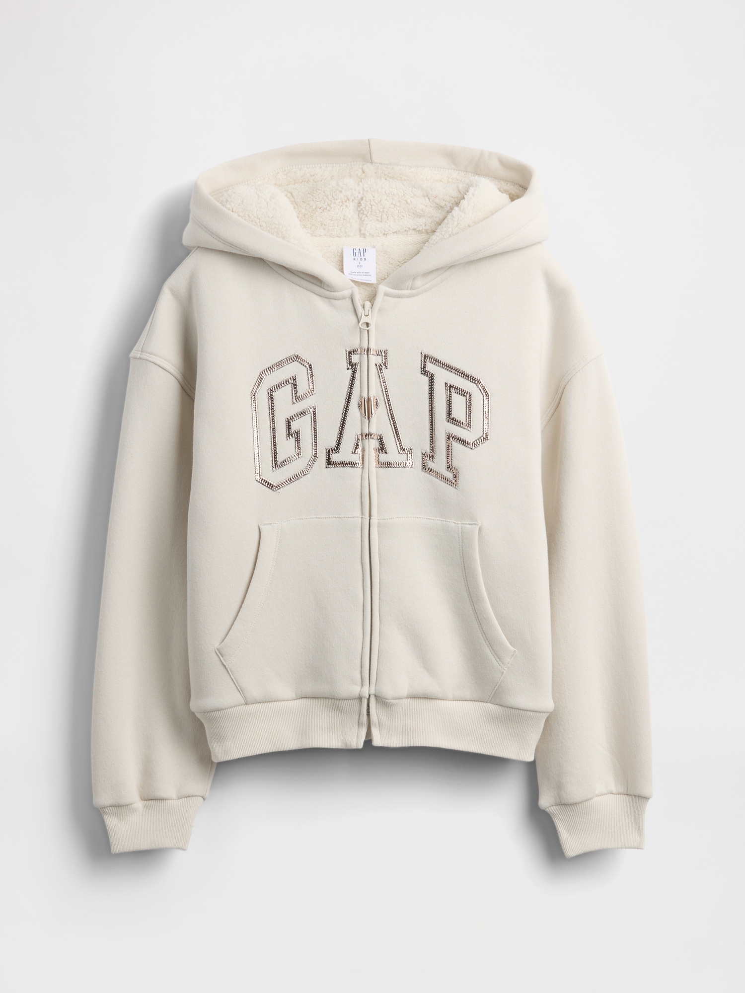 Kids Sherpa-Lined Graphic Logo Hoodie