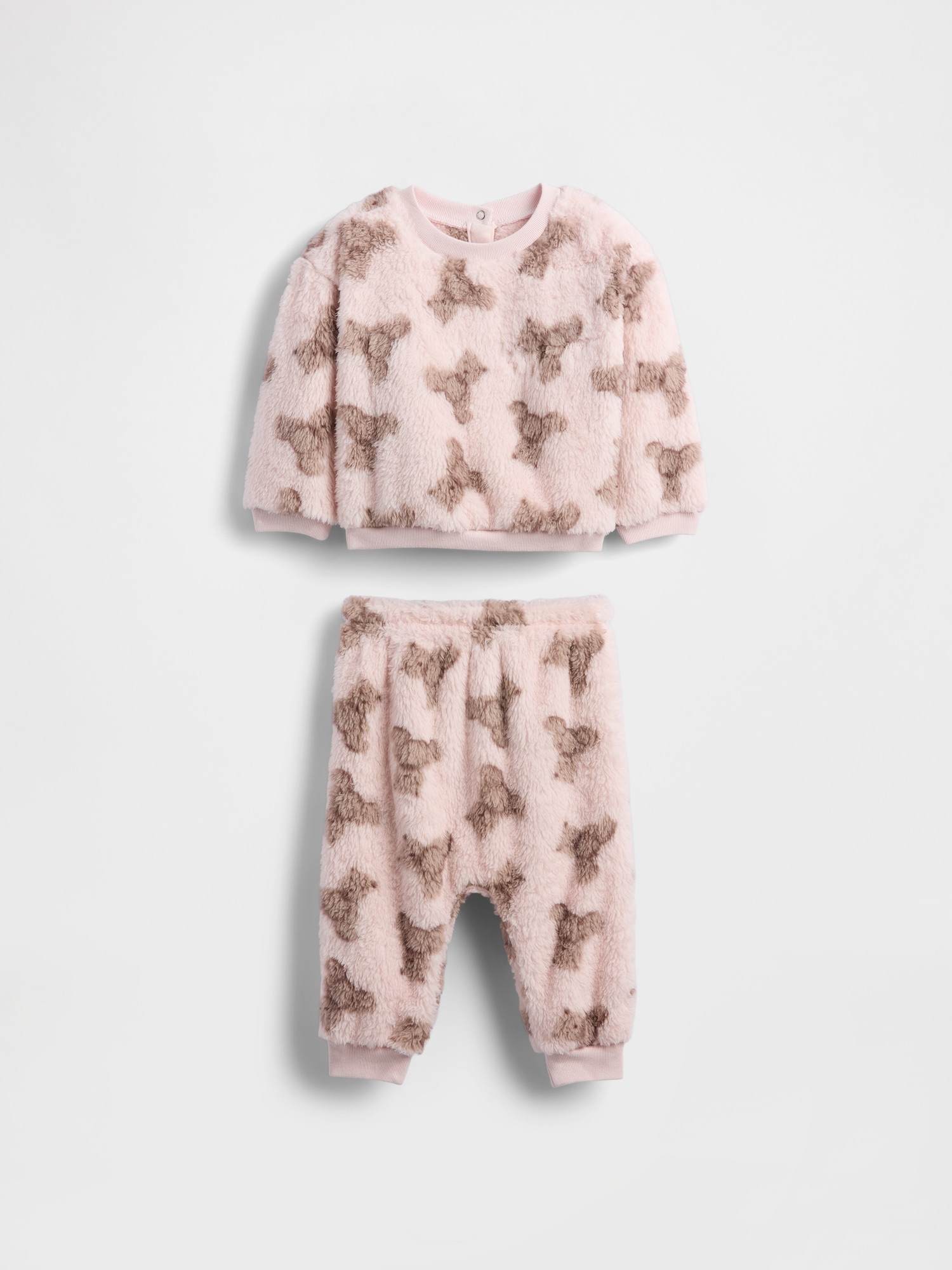 Gap Baby Sherpa Brannan Bear Outfit Set In Pink