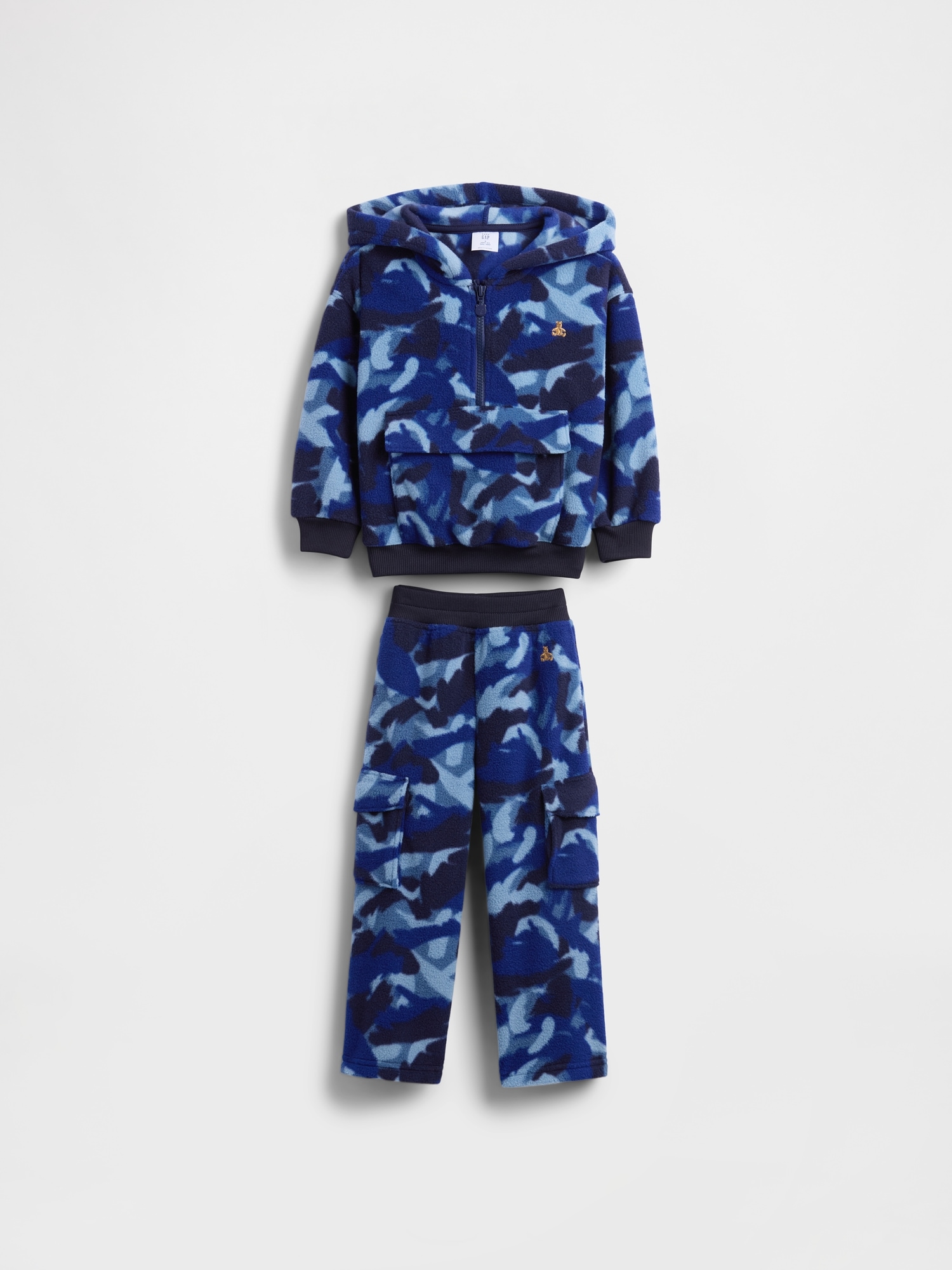 Baby & Toddler Cozy Hoodie Outfit Set - Blue Camo