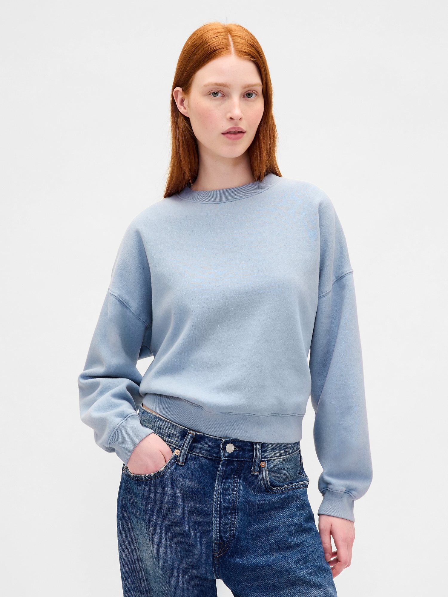 VintageSoft Wedge Crewneck Sweatshirt - New England Sky Blue
