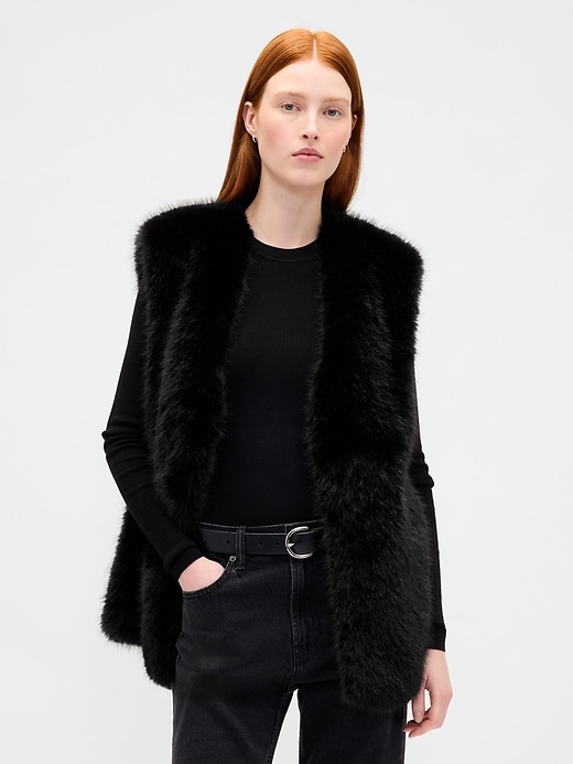Image number 1 showing, Recycled Faux Fur Vest