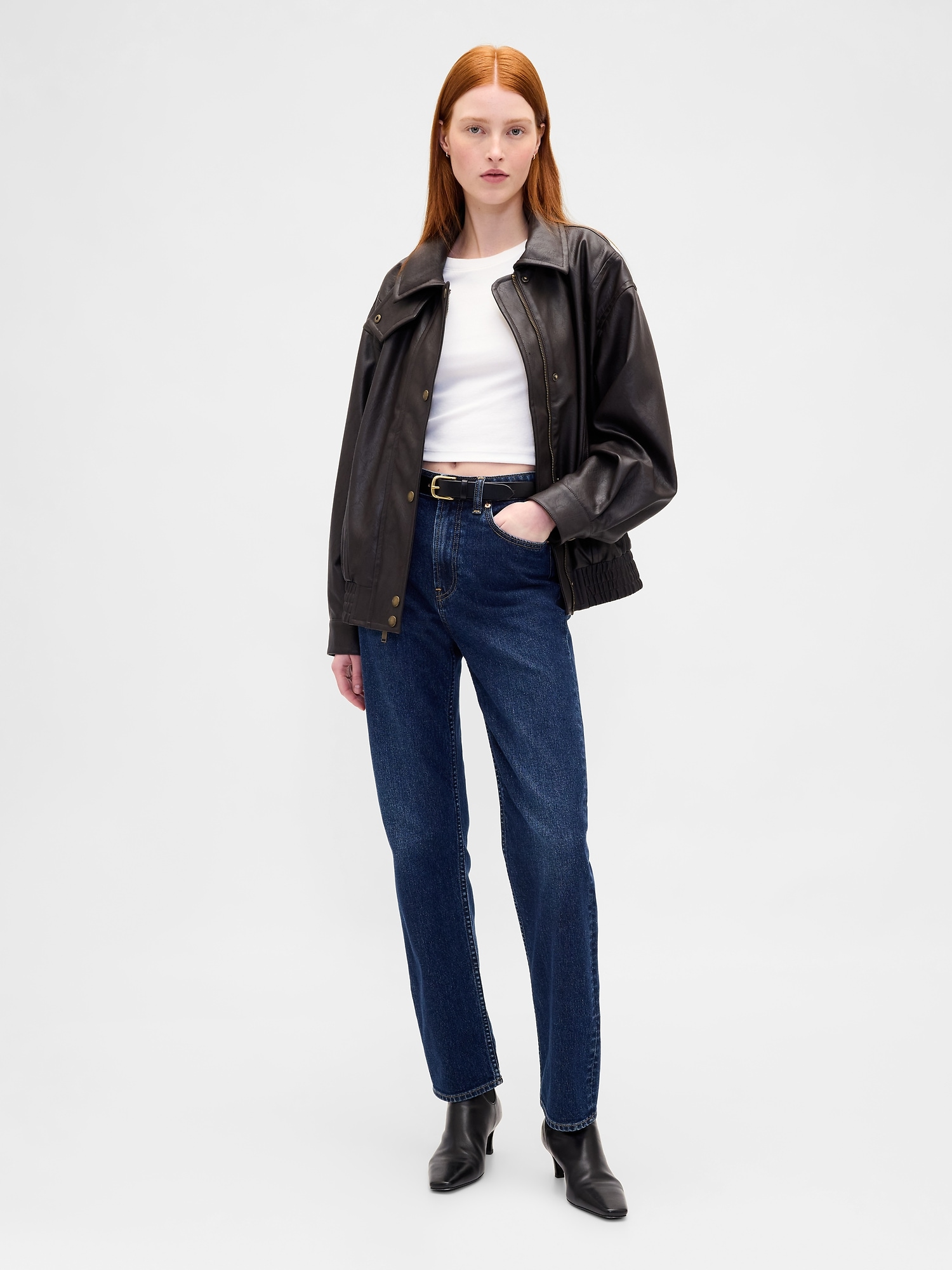 Oversized Vegan Leather Jacket