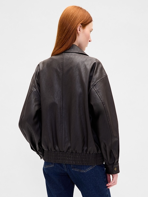 Image number 3 showing, Oversized Vegan Leather Jacket
