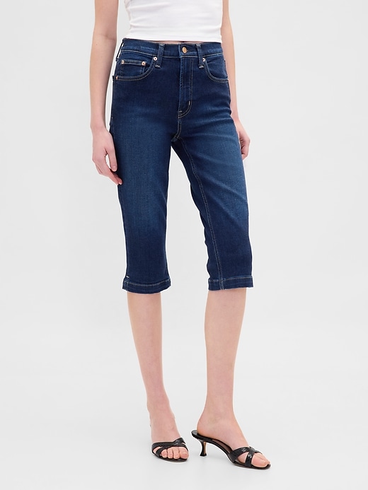 Image number 2 showing, High Rise Cropped Capri Jeans