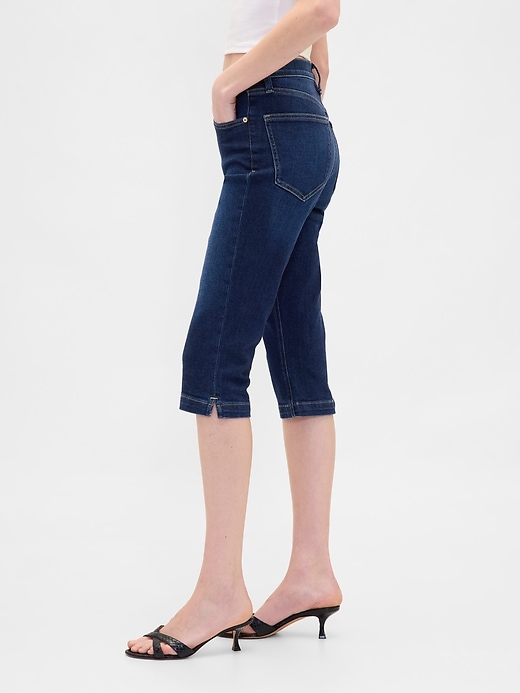 Image number 3 showing, High Rise Cropped Capri Jeans