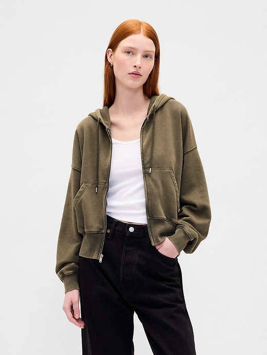 Image number 1 showing, VintageSoft Full-Zip Wedge Hoodie