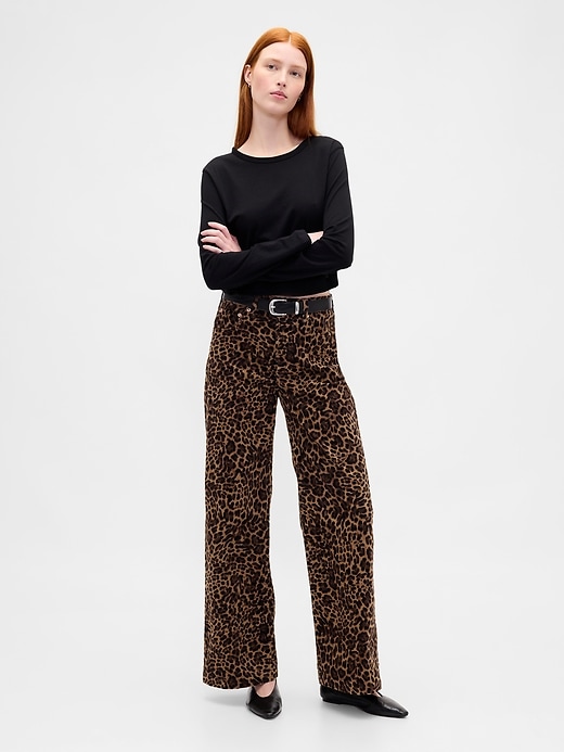 Image number 1 showing, High Rise Corduroy Stride Wide-Leg Jeans