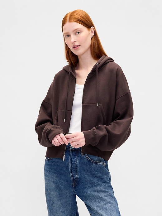 Image number 1 showing, VintageSoft Full-Zip Wedge Hoodie