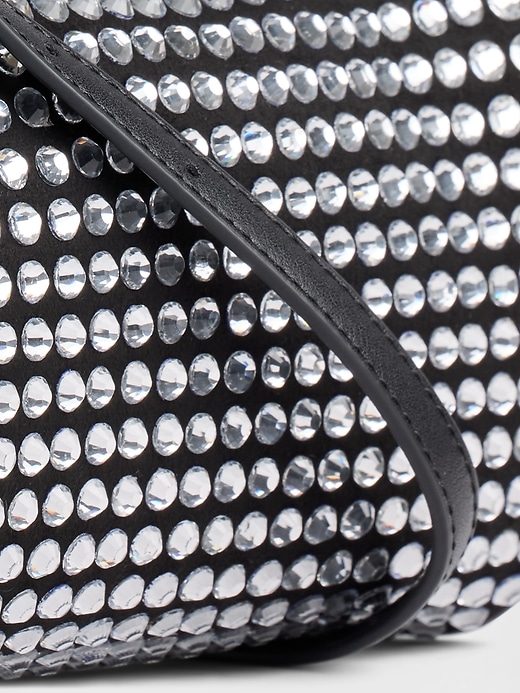Image number 4 showing, Vegan Leather Rhinestone Barrel Bag