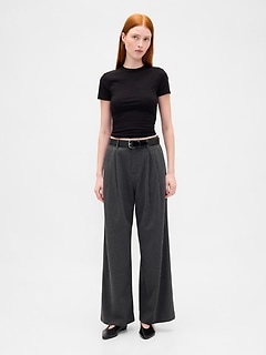 365 High Rise Brushed Twill Pleated Trousers