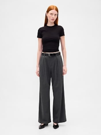 365 High Rise Brushed Twill Pleated Trousers