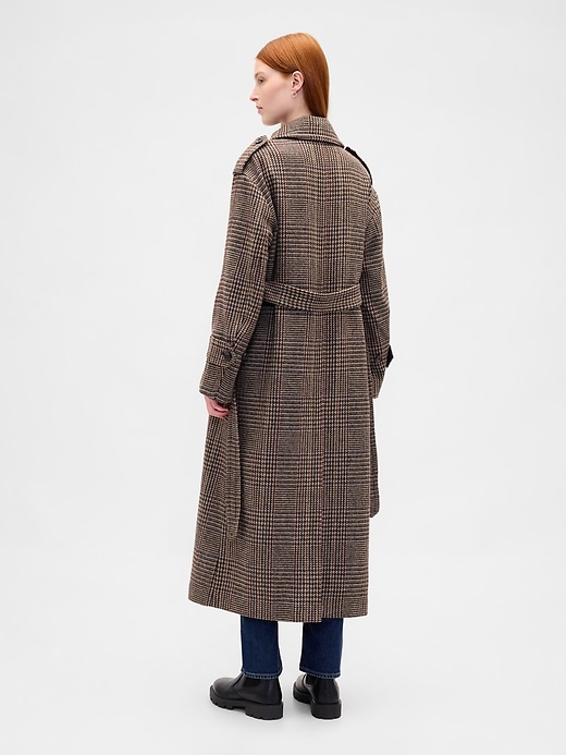 Image number 3 showing, Wool-Blend Herringbone Trench Coat