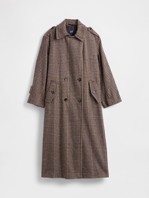 Image number 5 showing, Wool-Blend Herringbone Trench Coat