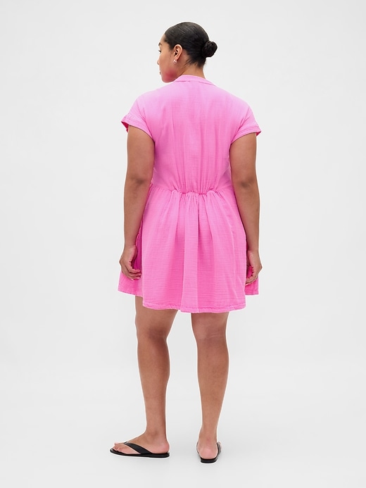 Image number 6 showing, Cotton Gauze Mini Shirtdress