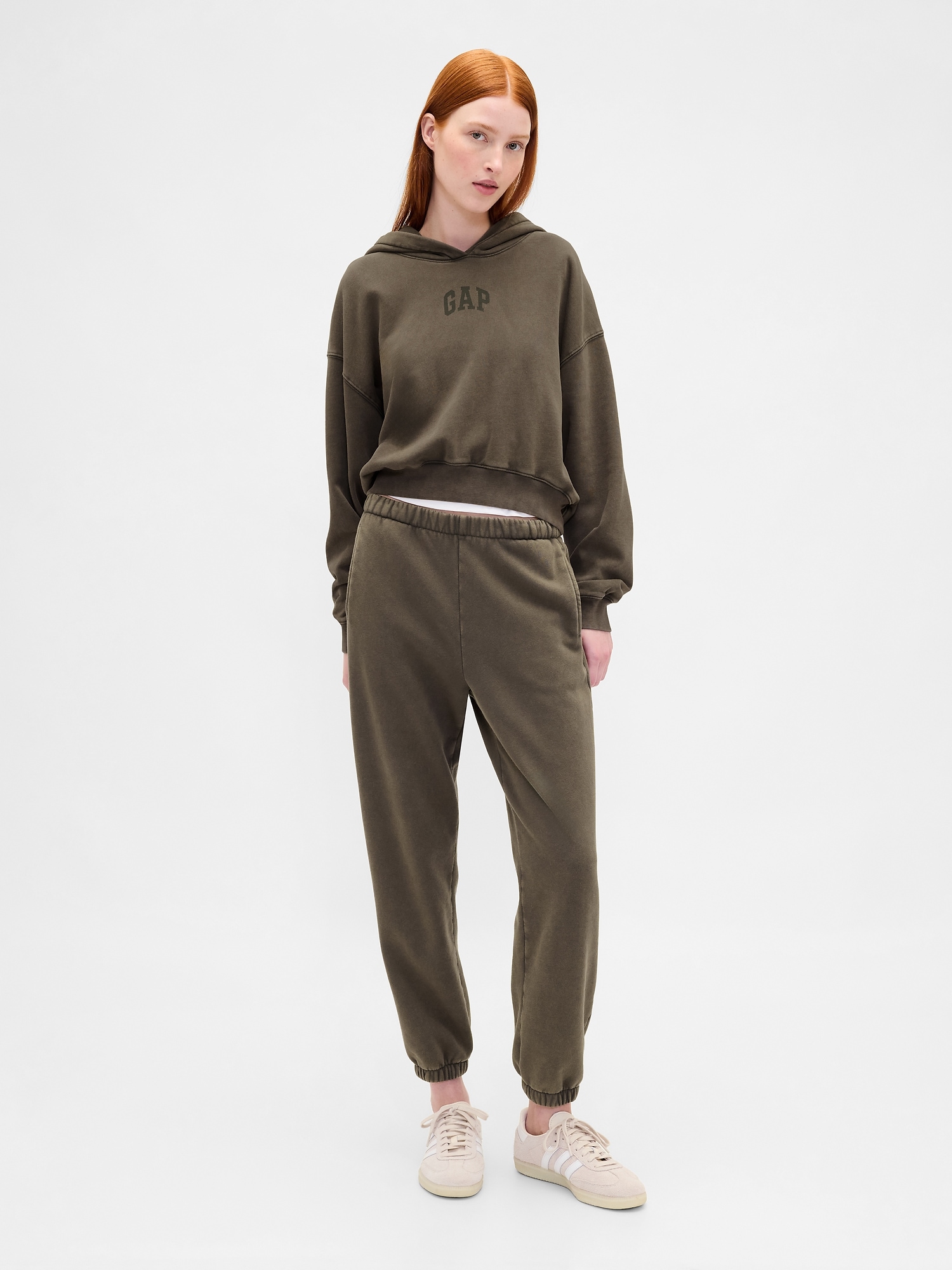 High Rise VintageSoft Joggers - Black Moss Green Wash