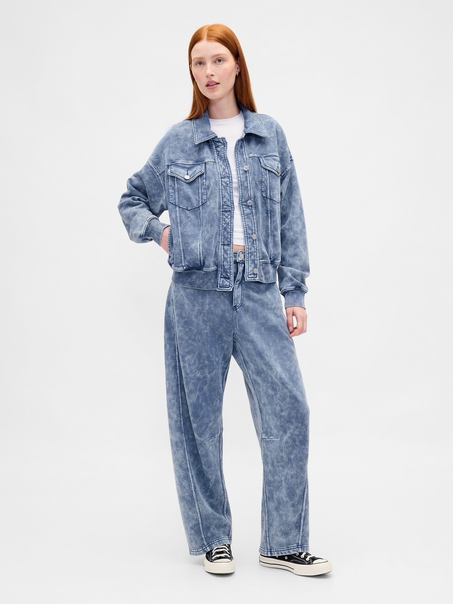 Gap Vintagesoft Barrel Sweatpant Jeans In Blue
