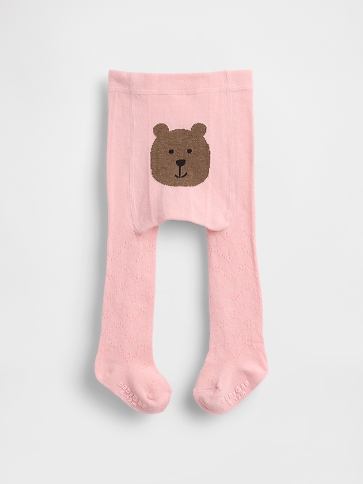 Image number 1 showing, Baby & Toddler Pointelle Bear Tights