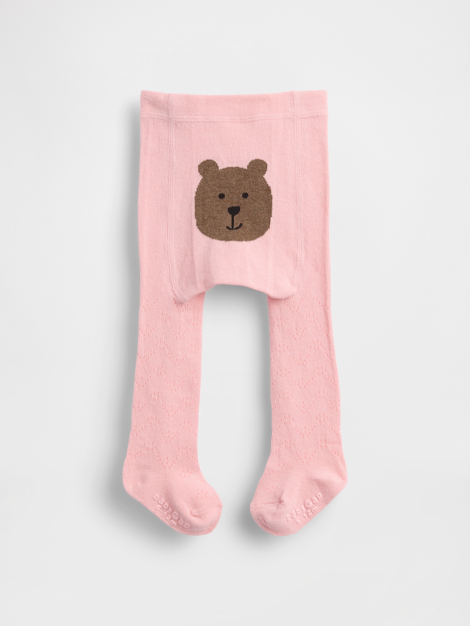 Baby & Toddler Pointelle Bear Tights - Pure Pink