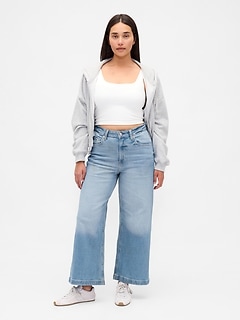 Curvy High Stride Wide-Leg Ankle Jeans