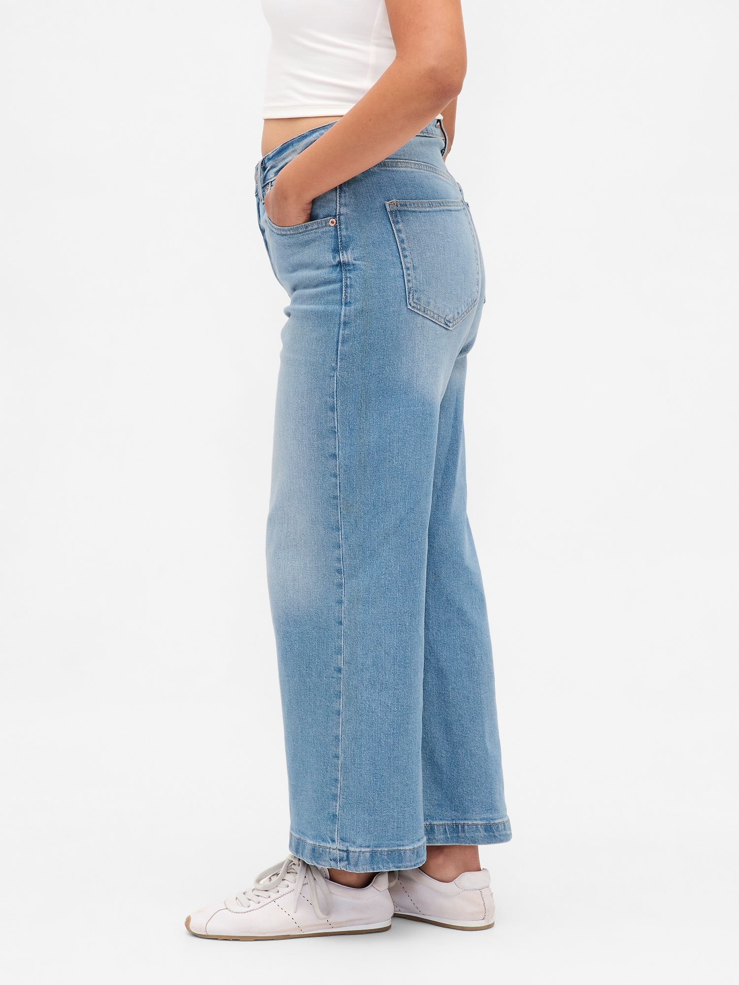 Женские джинсы Gap Curvy High Stride Wide-Leg Ankle Jeans — фото 3