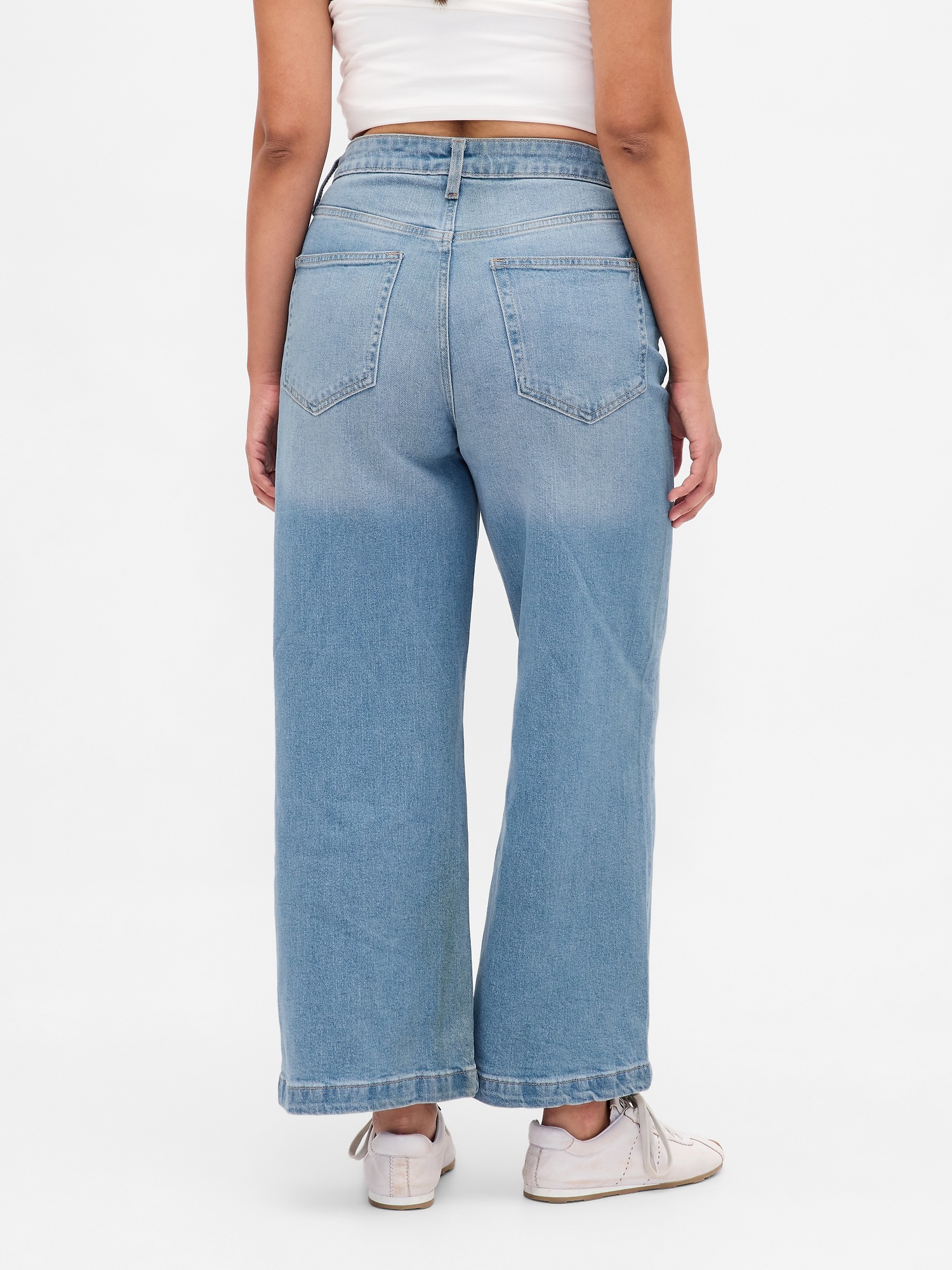Женские джинсы Gap Curvy High Stride Wide-Leg Ankle Jeans — фото 4