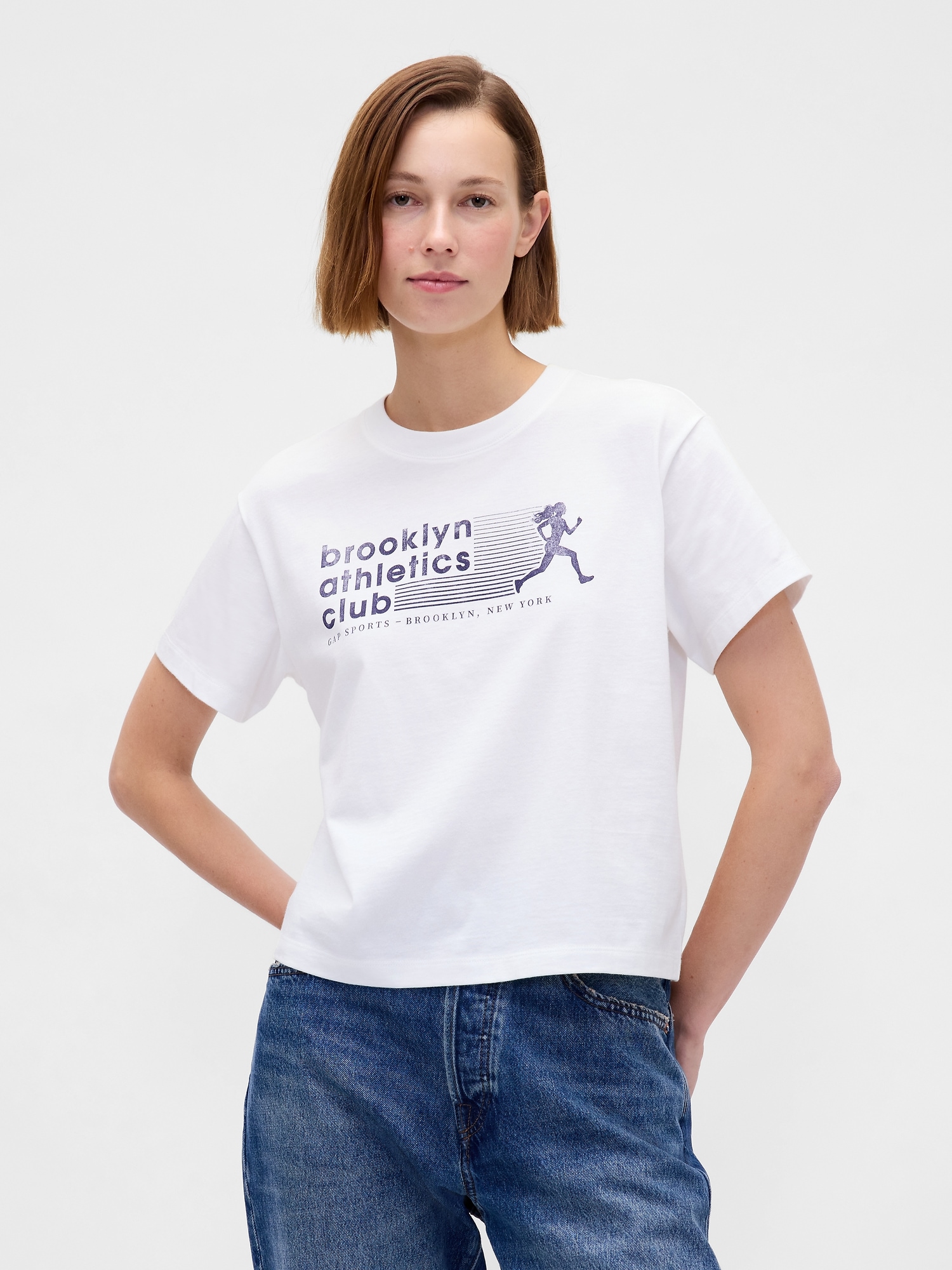 Brooklyn Athletics Club Relaxed Graphic T-Shirt - New Off White
