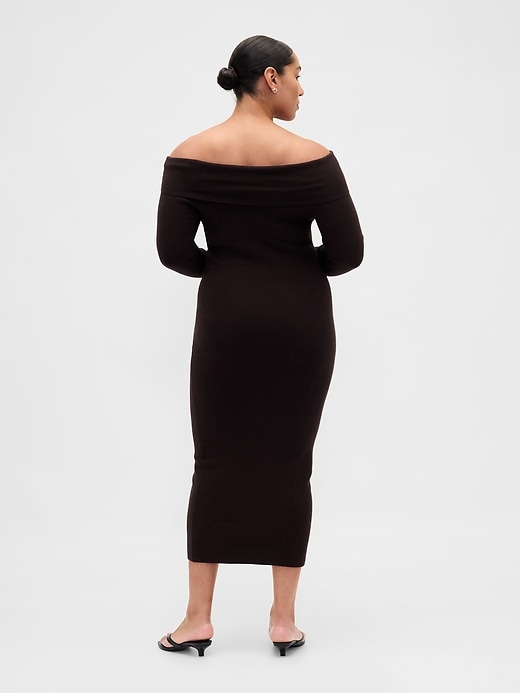 Image number 6 showing, CashSoft Stretch Off-Shoulder Midi Sweater Dress