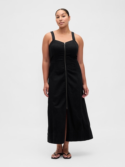 Image number 5 showing, UltraSoft Denim Zip-Front Maxi Dress