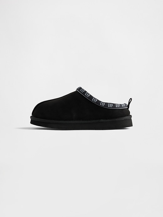 Image number 5 showing, Kids Vegan Suede Sherpa-Lined Logo Slippers