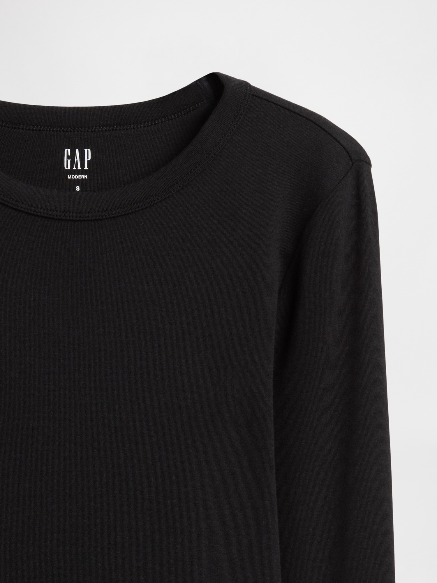 Женская футболка Gap Modern Crewneck, цвет: Чёрный — фото 3