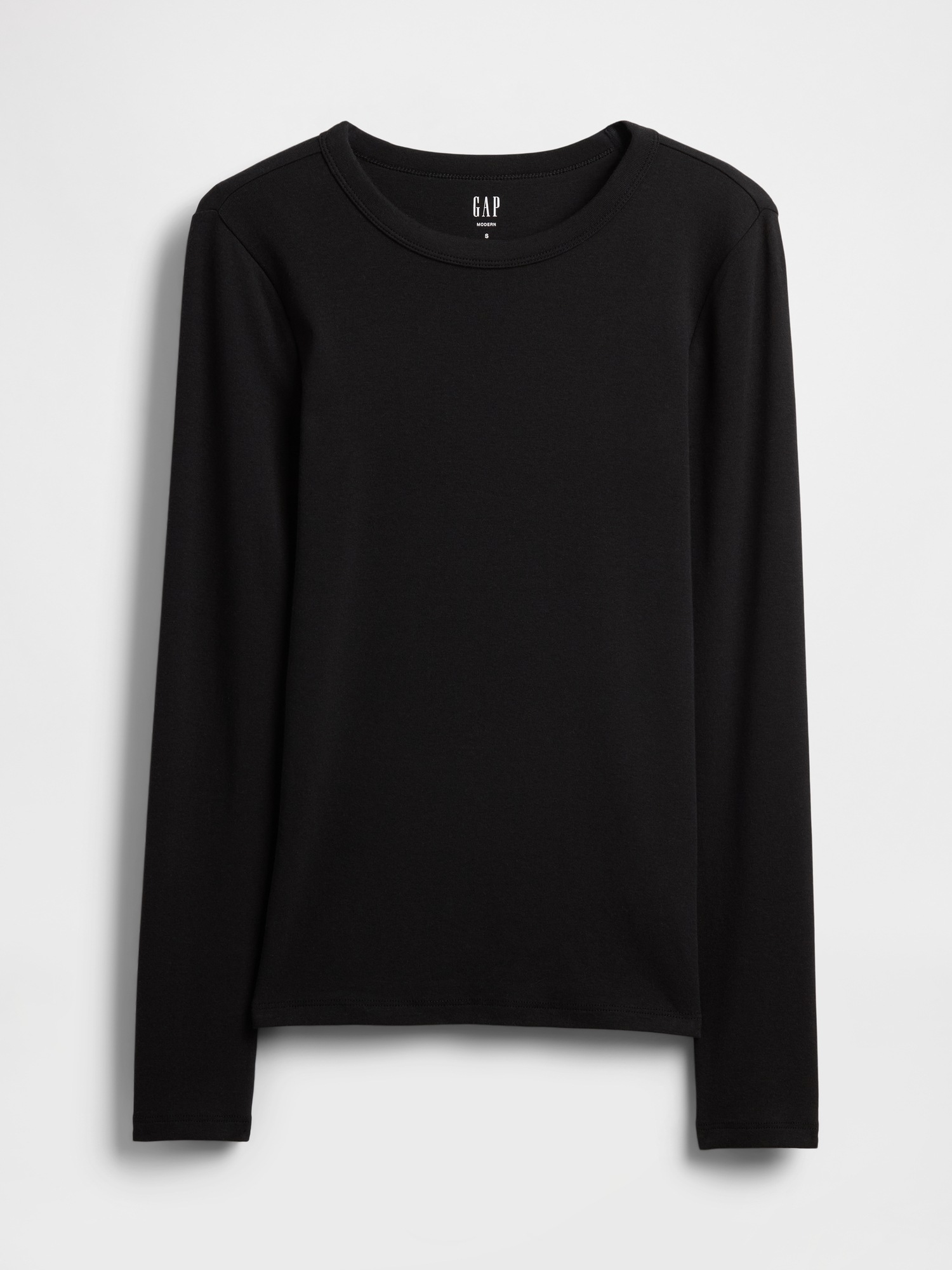 Женская футболка Gap Modern Crewneck, цвет: Чёрный — фото 4