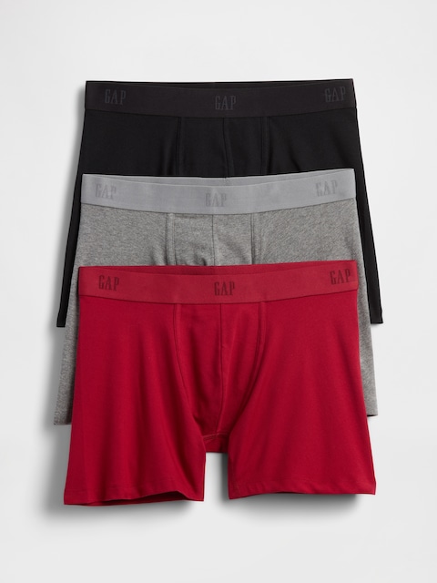 5" Organic Stretch Cotton Boxer Briefs (3-Pack)