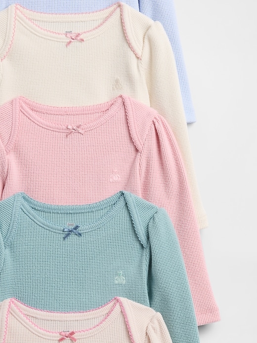 Image number 3 showing, Baby First Favorites Waffle Bodysuit (5-Pack)