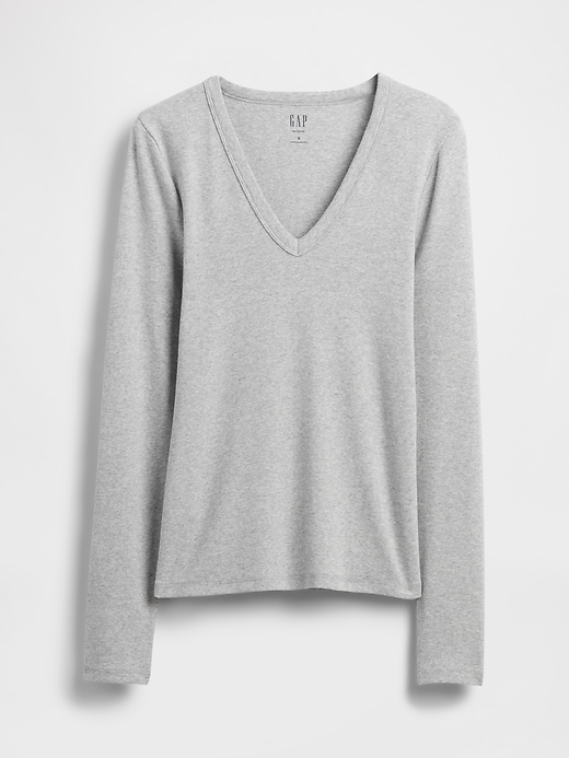 Image number 5 showing, Modern V-Neck Shrunken T-Shirt