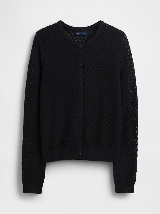 Image number 1 showing, CashSoft Stretch Pointelle Cardigan