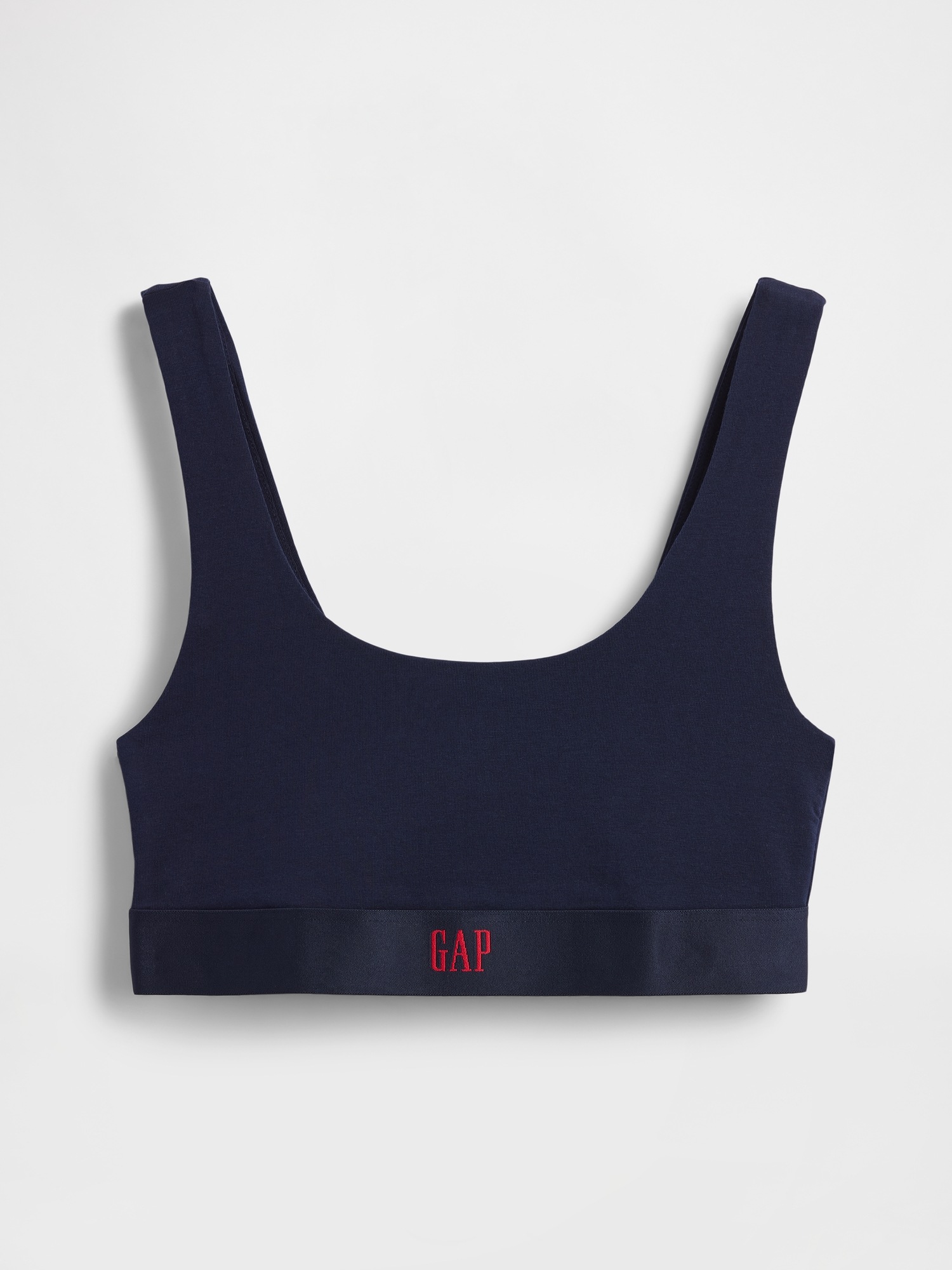 Organic Stretch Cotton Gap Logo Bralette - Navy Blue Night