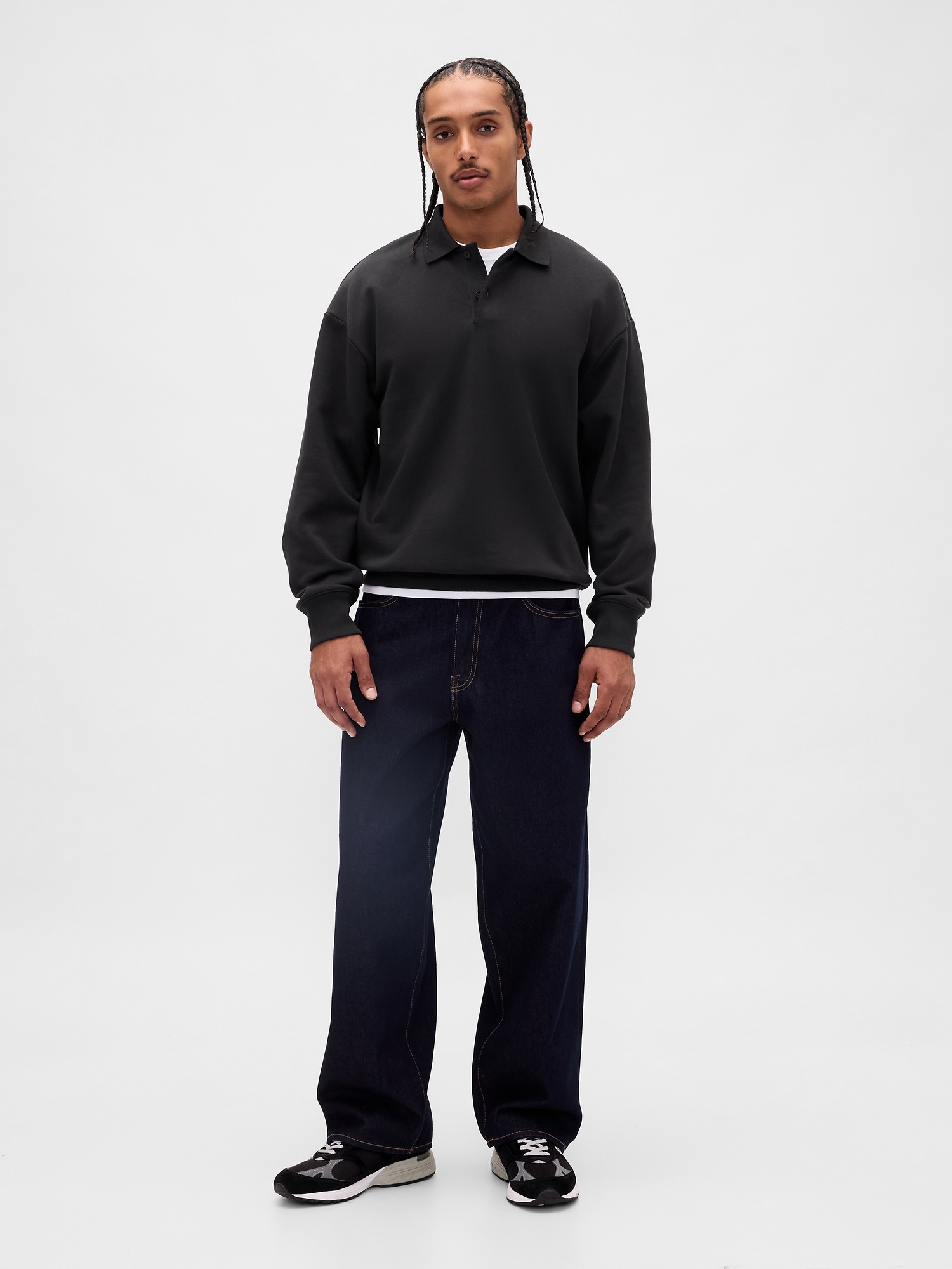 Мужские худи Gap Adult Heavyweight Oversized Polo Sweatshirt — фото 2