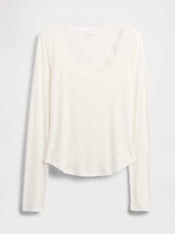 Mini Rib Lace-Trim PJ Top