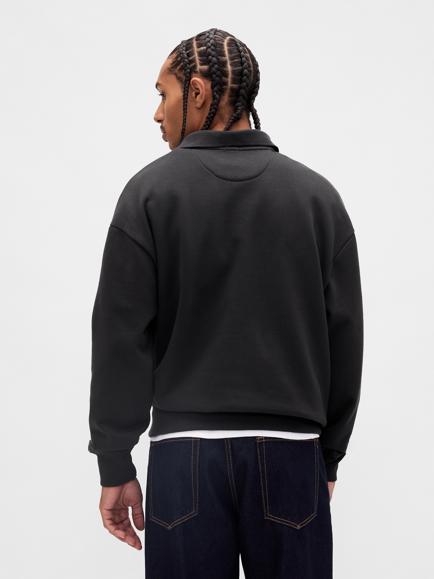 Мужские худи Gap Adult Heavyweight Oversized Polo Sweatshirt — фото 3