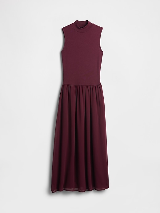 Image number 1 showing, Modern Mockneck Mixed Media Maxi Dress