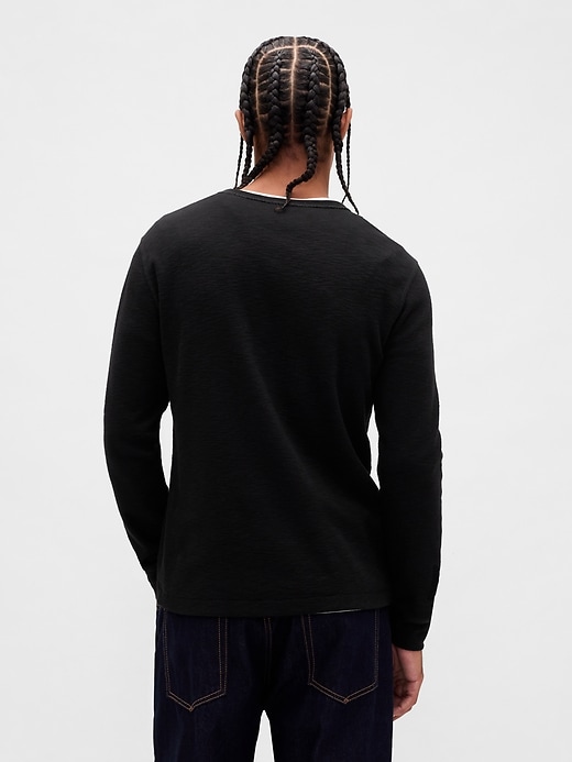 Image number 3 showing, Double-Knit Henley T-Shirt