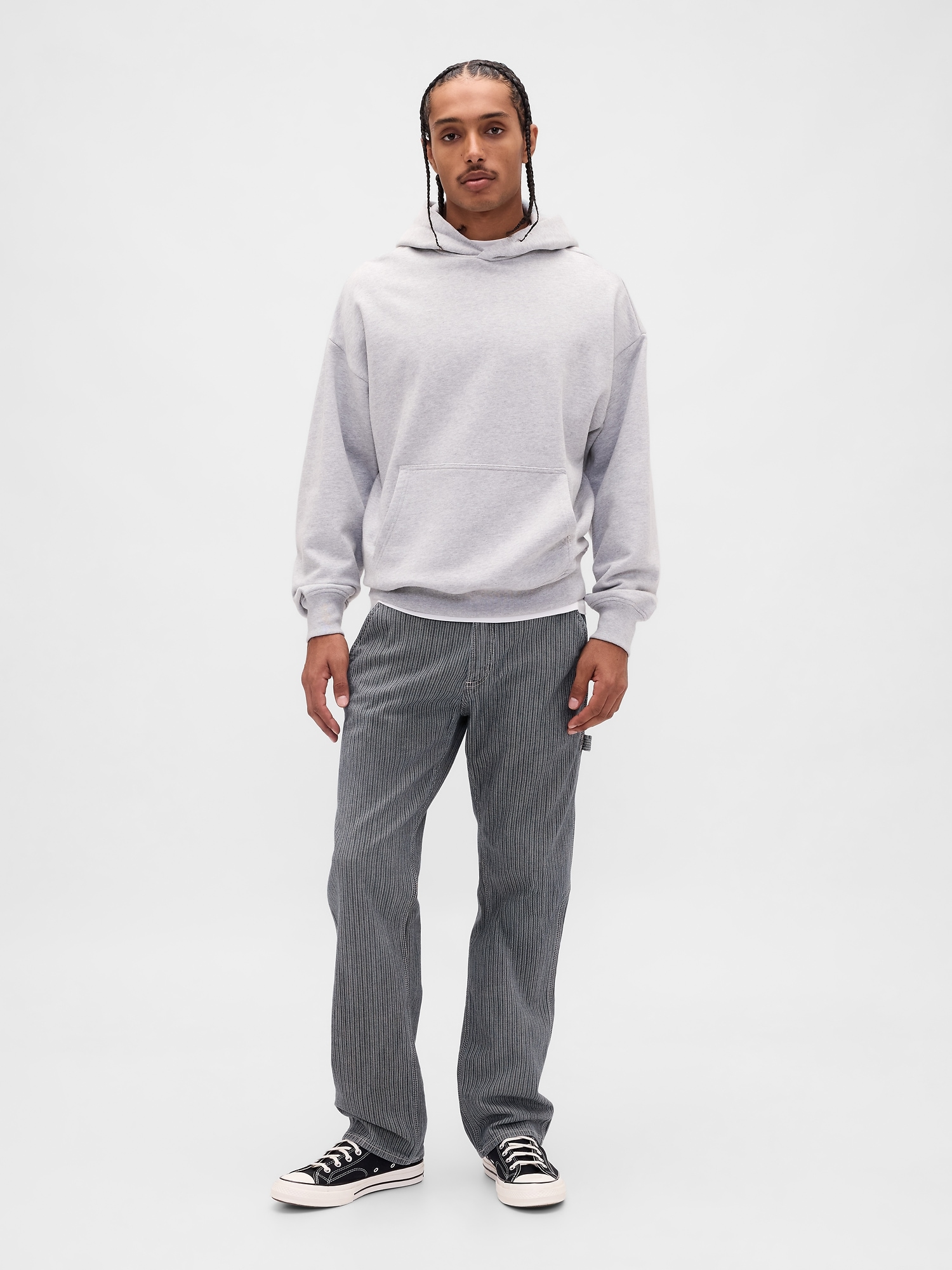 Relaxed Straight Carpenter Jeans - Herringbone